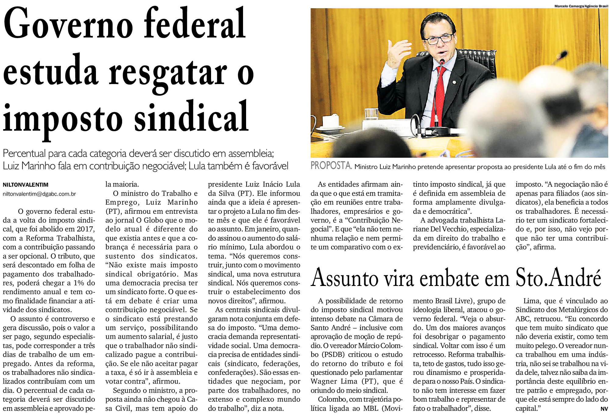 Governo federal estuda resgatar o imposto sindical