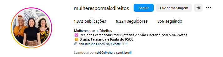 Instagram Mulheres por Mais Direito