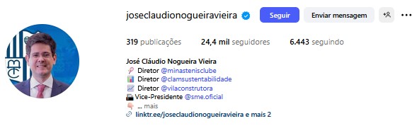 Instagram José Cláudio Nogueira Vieira