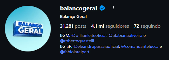 Instagram Balanço Geral