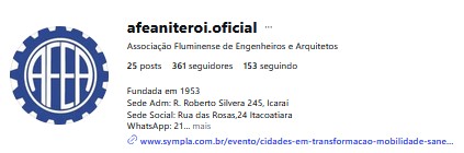 Instagram Associação Fluminense de Engenheiros e Arquitetos