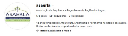 Instagram Associação de Arquitetos e Engenheiros da Região dos Lagos