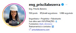 Instagram Eng. Priscila Bezerra