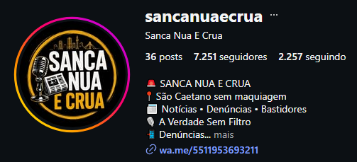 Instagram Sanca Nua e Crua