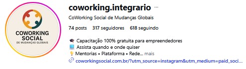 Instagram CoWorking Social de Mudanças Globais