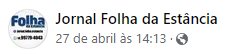  Facebook - Jornal Folha da Estância