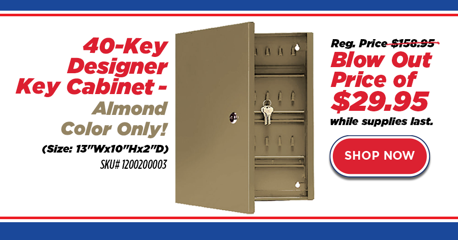 40 Key Designer Key Cabinet Almond
