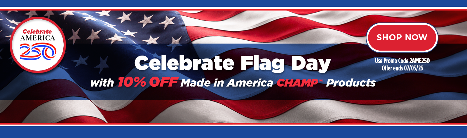 10% OFF CHAMP Celebrate Amercia