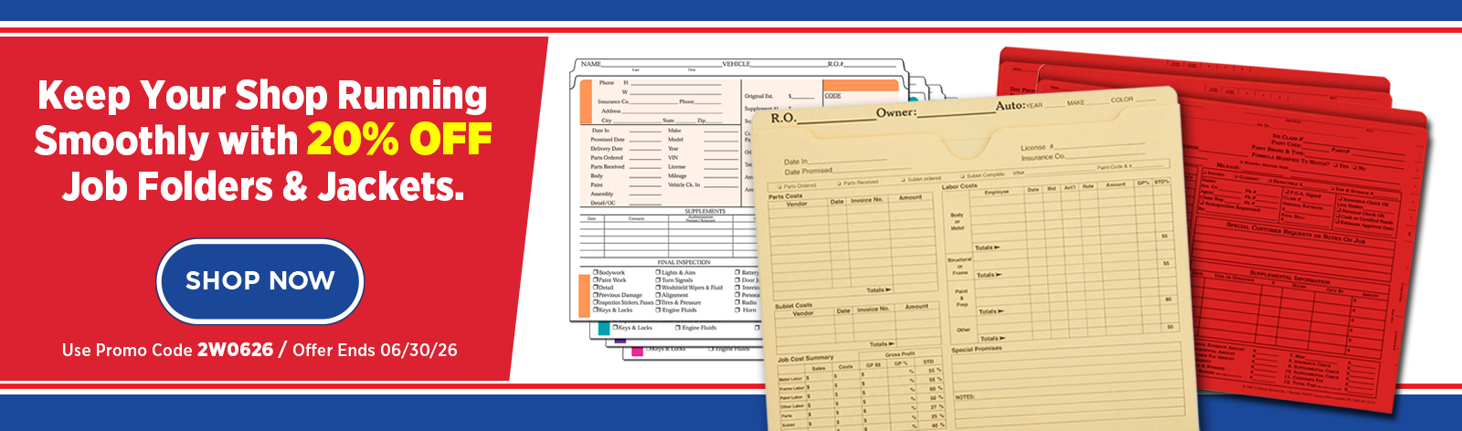 20% Off Job Folders and Jackets