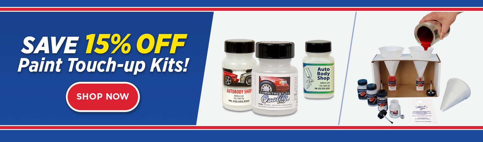 15% OFF ALL Paint Touch-Up Kits!