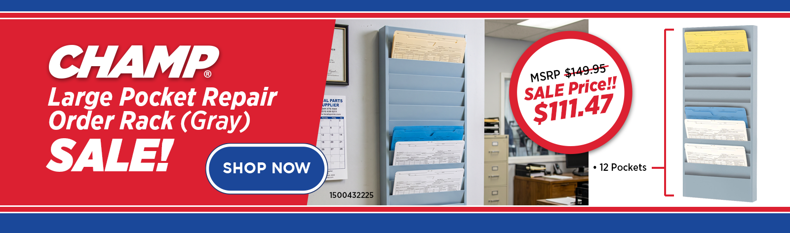 Sale on CHAMP® Large Pocket Repair Order Rack!