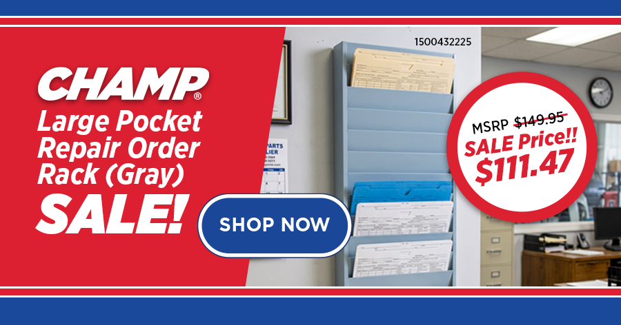 Sale on CHAMP® Large Pocket Repair Order Rack!