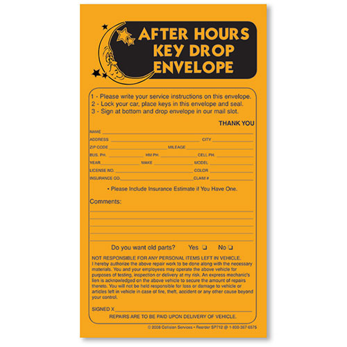 Front Key Drop Envelopes (500) Auto Shop Supply