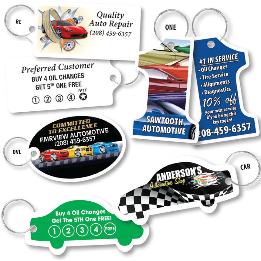 TwoSided Punchable Plastic Key Tags Auto Supply