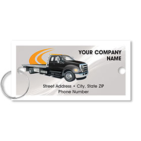 Personalized Full-Color Key Tags - Flatbed Tow Truck II