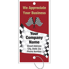 Personalized Full-Color Key Tags - Checkered Flags II
