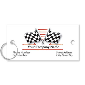 Personalized Full-Color Key Tags - Checkered Flags