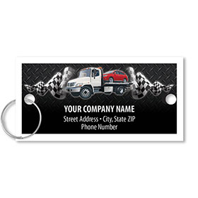 Personalized Full-Color Key Tags - Flatbed Tow Truck