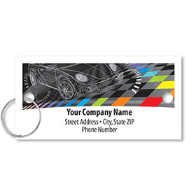 Personalized Full-Color Key Tags - Sketched Car