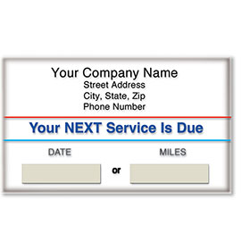 Standard Static Cling Service Reminders - Your Next Services is Due
