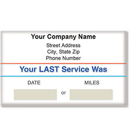 Standard Static Cling Service Reminders - Your Last Service Was