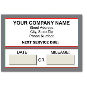 Jumbo Adhesive Service Reminder Stickers - Next Service Due