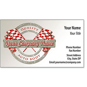 Designer Automotive Business Cards - Quality Flags Auto Body