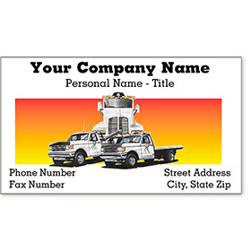 Premier Automotive Business Cards - Tow Truck Trio