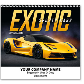 Wall Calendar Spiral - Exotic Cars