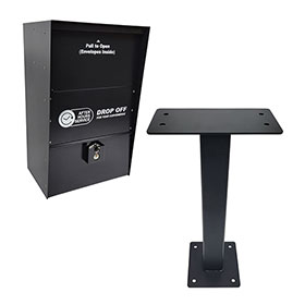Surface Mount Night Drop Box with 24 Inch Post