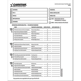 CARSTAR Adhesive Quality Control Sheet