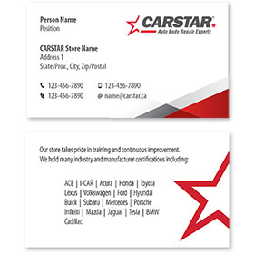 CARSTAR - White Double Sided Card - Certifications