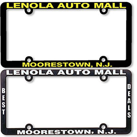 Premium Plastic Dealer License Plate Frames - 2 Color