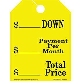 Fluorescent Mirror Tags-Down Per Month Total 8.5" x 11.5" (50)