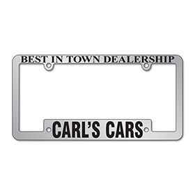 Chrome Faced Recessed Letter License Plate Frames