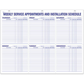 Weekly Service Appointments and Installation Schedule Pad