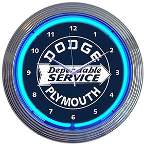 Neonetics Dodge Dependable Service Neon Clock