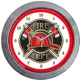 Neonetics Fire Department Neon Clock