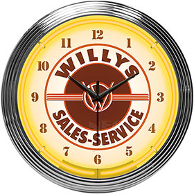 Neonetics Willys Sales-Service Jeep Neon Clock