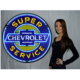 Neonetics GM Super Chevrolet Service 36" Neon Sign in Metal Can