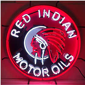 Neonetics Red Indian Motor Oils Neon Sign