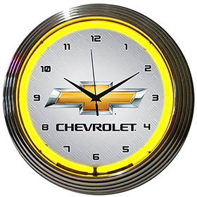 Neonetics GM Chevrolet Yellow Neon Clock