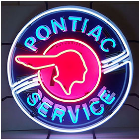 Neonetics Pontiac Service Neon Sign with Silkscreen Backing