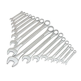 16 pc. 12 pt. Metric Raised Panel Combination Wrench Set