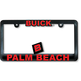Imprinted 3D Raised Letter Dealer License Plate Frames - 2 Color