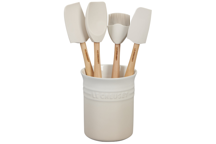 Le Creuset Craft Series 5Piece Utensil Set with Crock Meringue