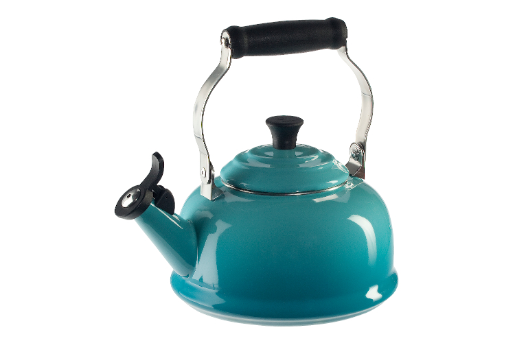 Le Creuset Enamel on Steel 1.7 Quart Whistling Tea Kettle Caribbean