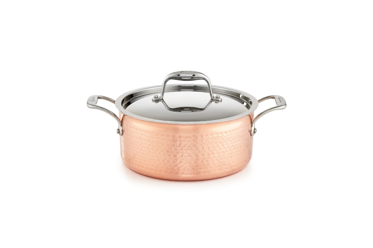 Lagostina Martellata Copper 5 Quart Dutch Oven With Lid