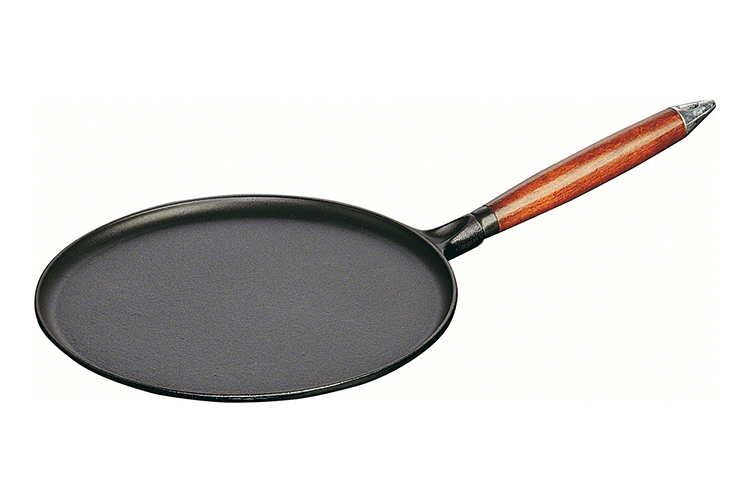 Staub Cast Iron 11 Crepe Pan with Spreader and Spatula Matte Black