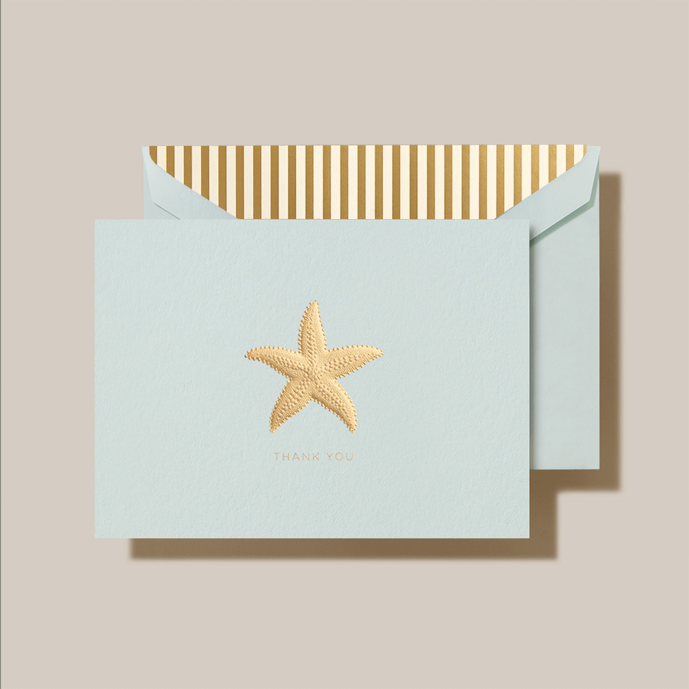 Engraved Starfish Thank You Note | Crane Stationery